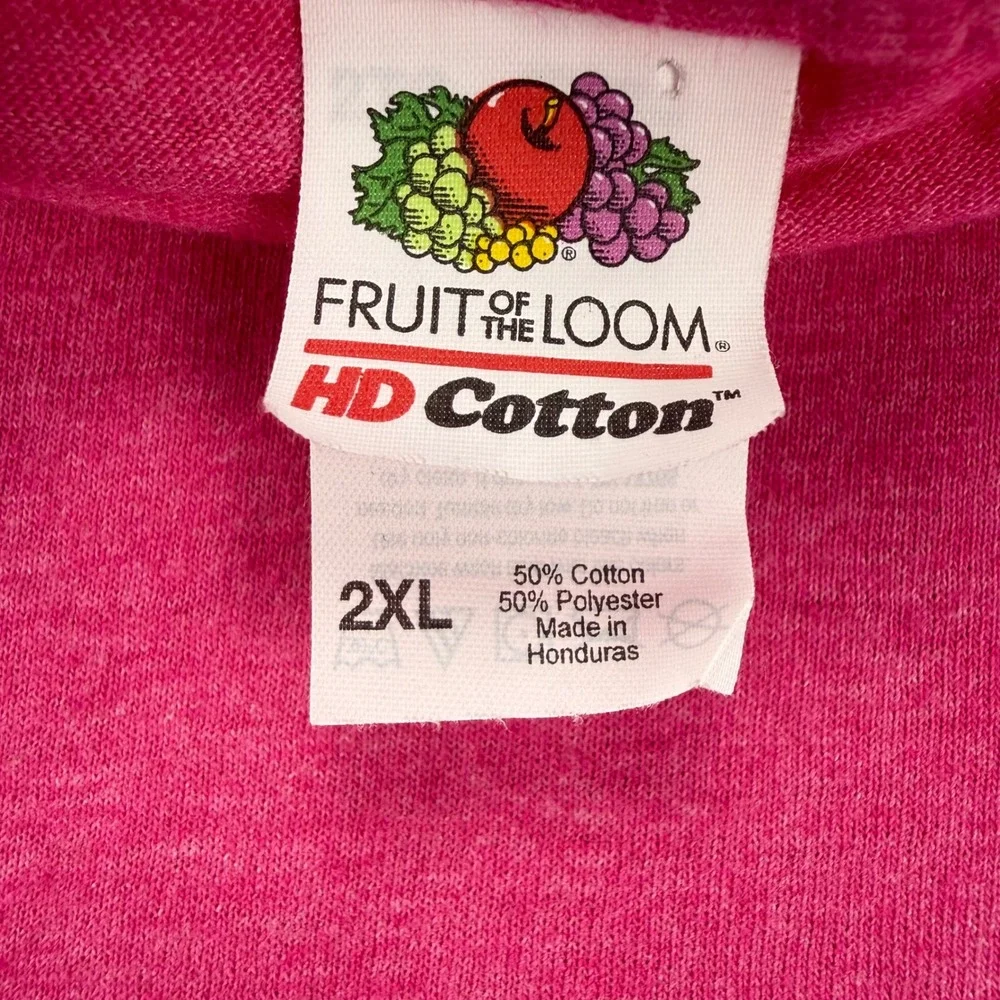 Fruit‎ of the Loom Nashville Music City USA Guitar T-Shirt Pink 2XL Souvenir Tee